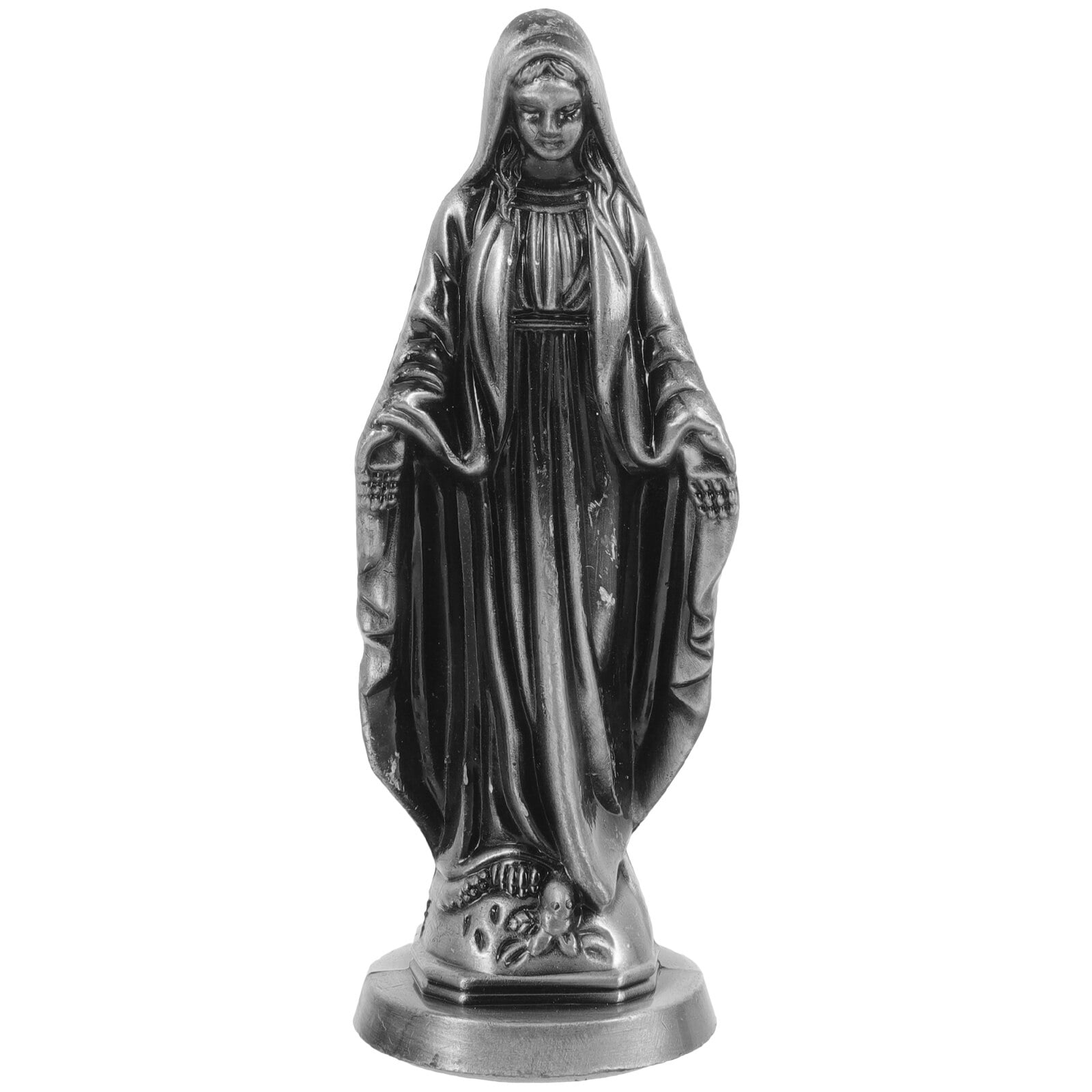 Household Virgin Mary Statue Metal Craft Madonna Figurine Metal Virgin