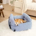 thumbnail image 4 of All-Season Universal Pet Car Booster Seat - Portable, Washable, Stripe Design, 71x61x36cm - Soft Polyester Filled, Adjustable Safety Rope & Metal Hook for Dogs/Cats - Durable, Easy Installation for, 4 of 6