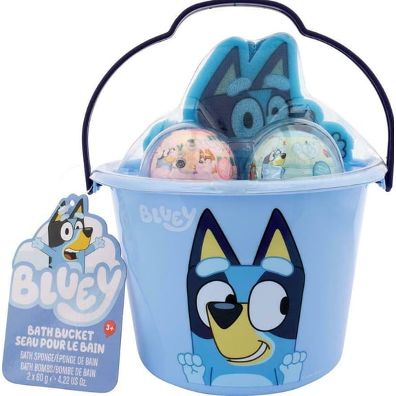 BBC Studios Bluey Scented Bath Bomb with Sponge, Very Berry & Fruity Mix, 2 Count