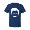 thumbnail image 2 of Wild Bobby, White Parks and Rec Fans Ron Swanson Mustache Face Silhouette, Pop Culture, Men Graphic Tee, Royal, 5X-Large, 2 of 4