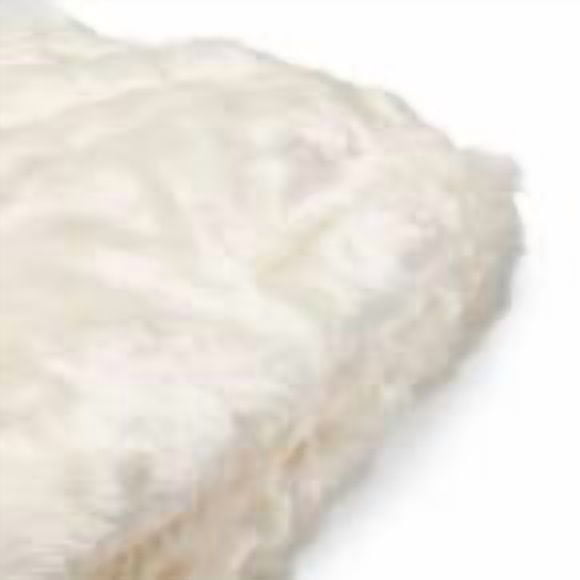 Bean Bag Chair 34 Inch, Faux Fur Round Lounge Chair with Soft Foam Filling, Comfy Floor Chair for Living Room and Bedroom, White