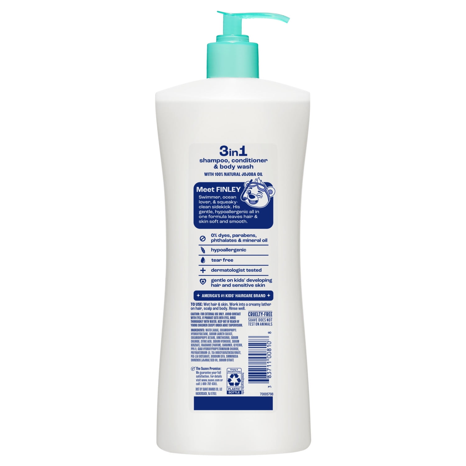 Suave Kids Purely Fun Original 3 in 1 Shampoo, Conditioner & Body Wash, Scented, 28 FL OZ