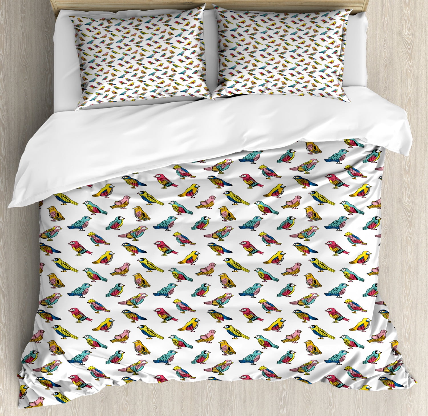 Bird Duvet Cover Set Tropical Finches Flying Mammals In Exotic Tones Jungle Bird Gazing Hobby Nature Bulbul Decorative Bedding Set With Pillow Shams Multicolor By Ambesonne Walmart Com Walmart Com