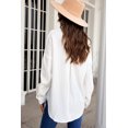 thumbnail image 1 of ABPHQTO Camisa de Mujer Blanca Manga Larga Abotonada con Bolsillo, 1 of 5