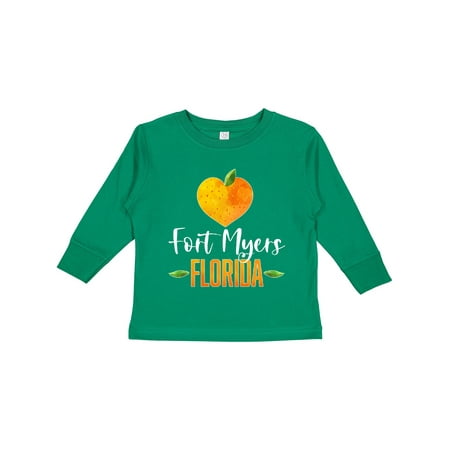 

Inktastic Fort Myers Florida Orange in Heart Boys or Girls Long Sleeve Toddler T-Shirt