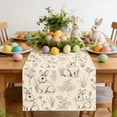 thumbnail image 4 of Wooowa Easter Festival Theme Table Runner with Bunny Egg Floral Print, for Holiday Party Dining Table and Home Scene Decoration, 4 of 6