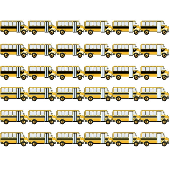 Hygloss School Bus Die Cut Border, 72 Pieces