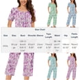 thumbnail image 3 of Wensltd Women Print Two Piece Sleepwear Set Short Sleeve Comfy Capri Pants with Side Pockets for All Season, 3 of 6