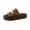 Brown, variant on Red Womens Casual Leather And Thick-Soled Shoes Fall Winter Style Comfortable Thick Warm Home Sandals