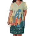 thumbnail image 3 of Vestido largo con cremallera y horizonte de Madrid para mujer Vestido ancho de Verano para mujer 2025, 3 of 7
