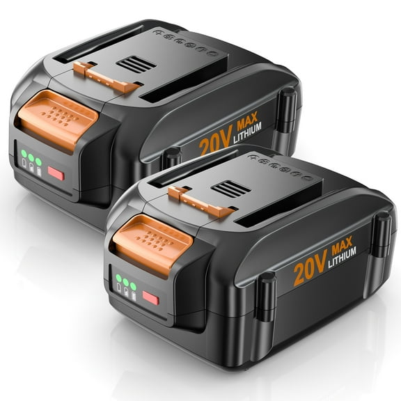 6.5Ah Power Tool Battery for Worx 20V Lithium Battery, 2 Pack Compatible with Worx 20V Battery Charger and WA3520/WA3578/WA3525/WA3575/WA3671/WG151s/WG890