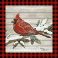 thumbnail image 2 of Hakimipour, Tiffany 26x26 White Modern Wood Framed Museum Art Print Titled - Winter Red Bird IV, 2 of 4