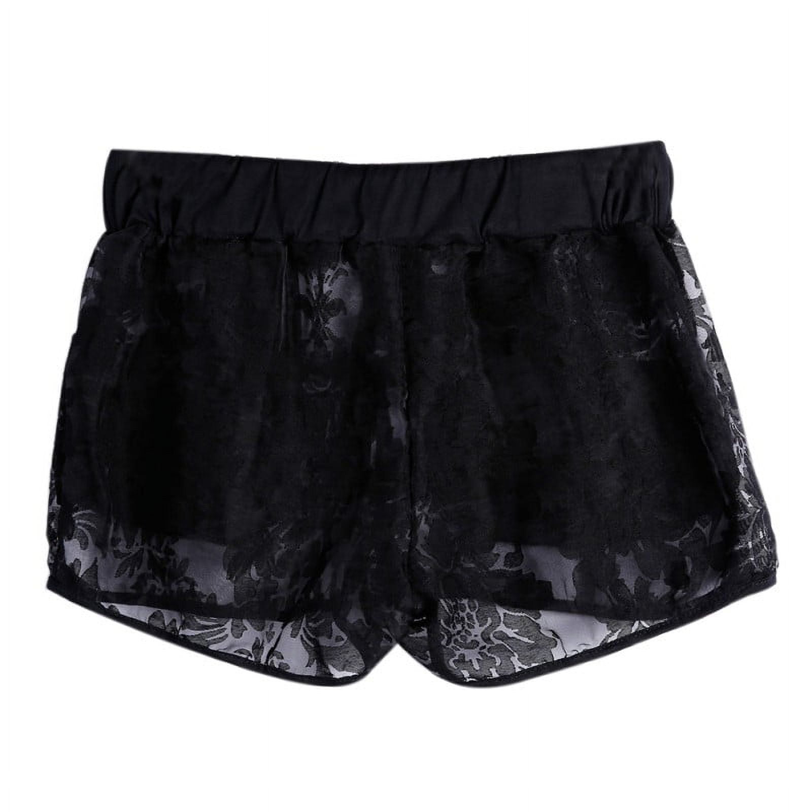 Women's Spandex Summer Lace Shorts Casual Hot Pants, Black