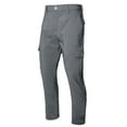thumbnail image 2 of lcziwo Suit Pants for Men Cotton Straight Leg Flat Front Formal Pants Solid Color Lightweight Comfortable Trousers with Pockets Dark Gray 32, 2 of 9