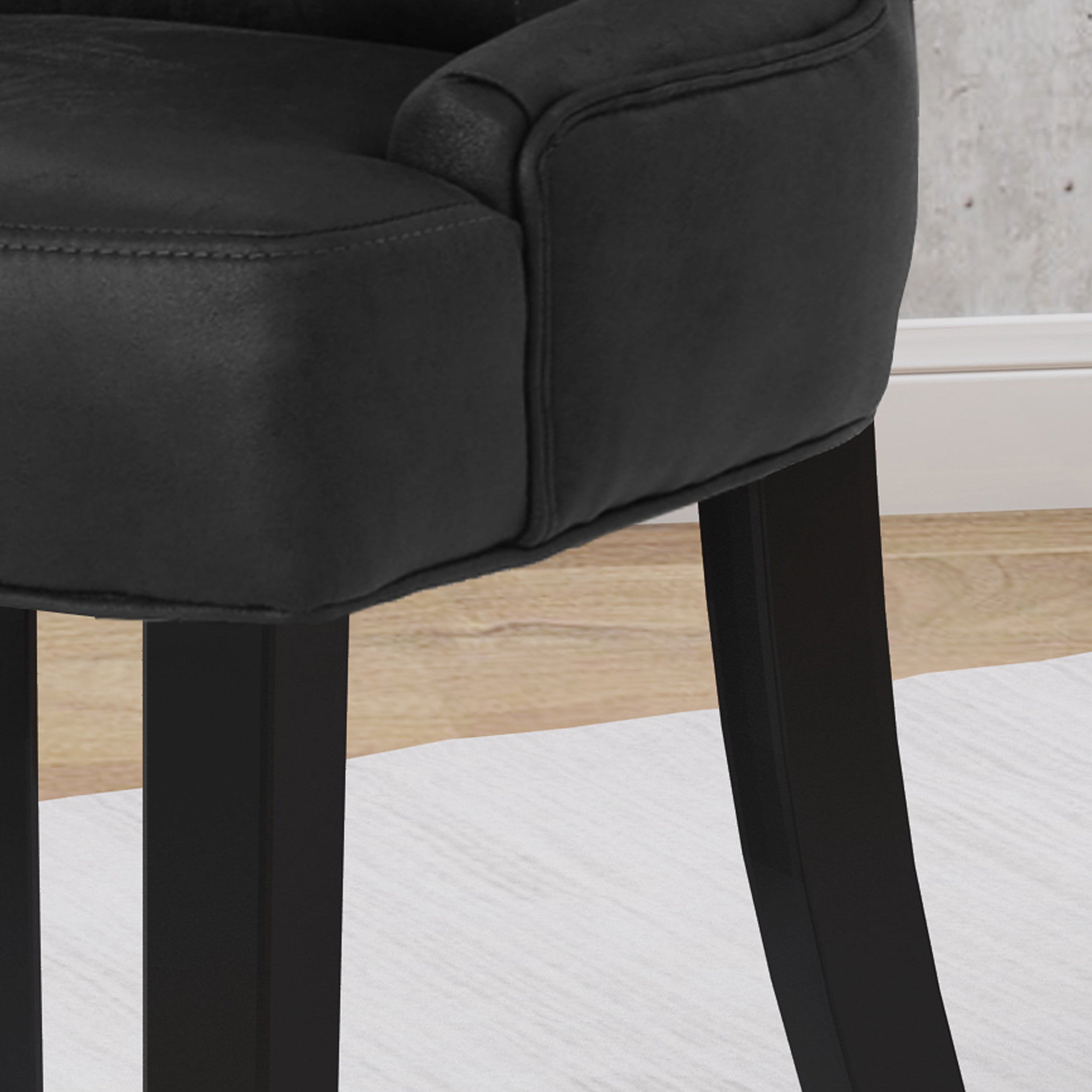 Noble House Traditional Microfiber Dining Chairs , Black, Dark Brown