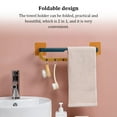 thumbnail image 5 of Wall Mounted Towel Rack Bathroom Kitchen Hand Towels Double Bar Foldable Office Hotel Organizing Holder Accessories White, 5 of 10