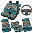 thumbnail image 2 of HUIACONG Hawaii Turtle Car Floor Mats for Women Steering Wheel Cover Car Accessories Interior Floor Covers for SUVs & Trucks Easy to Install Driver Seat, Passenger Seat and Rear Car Seat Covers Set, 2 of 8