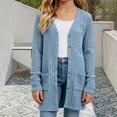 thumbnail image 3 of HAOTAGS Girls Sweater Jacket Loose Fit Winter Warm Thin Long Sleeve Cardigan Light Blue Size 7, 3 of 5