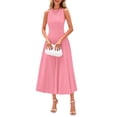 thumbnail image 1 of Vestido PRETTYGARDEN 2025 Midi Plisado Sin Mangas Rosa Talla M, 1 of 8
