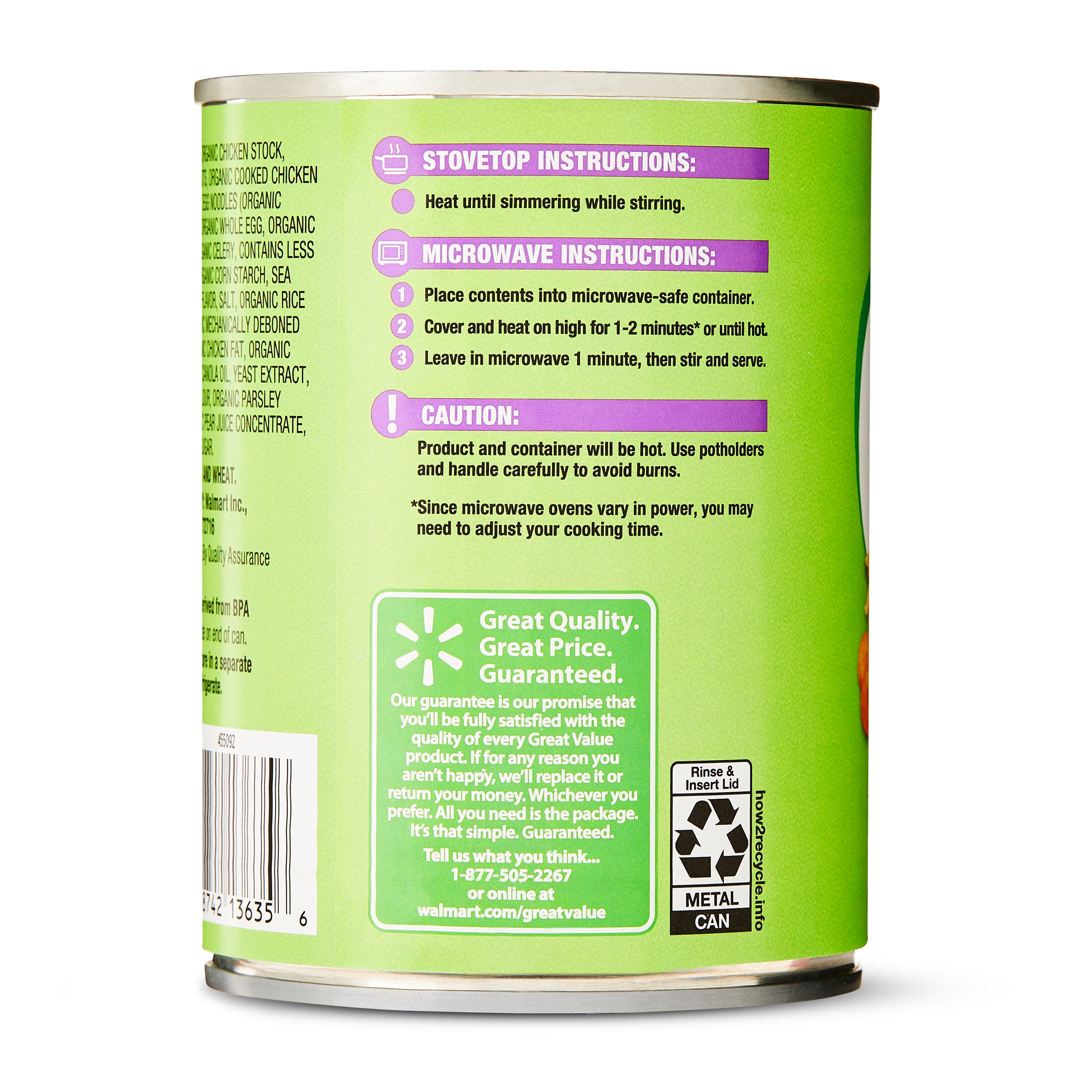 Great Value Organic Chicken Noodle Soup, 18.6 oz