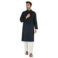 thumbnail image 5 of Atasi Cotton Kurta Solid Ethnic- Festive Long Shirt W/ Pintuck Traditional Indian Wear For Men's, 5 of 7