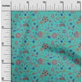 thumbnail image 2 of oneOone Polyester Spandex Turquoise Blue Fabric Floral Dress Material Fabric Print Fabric By The Yard 56 Inch Wide, 2 of 5