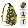 thumbnail image 4 of Lightweight Lemon Print Sling Backpack with Cute Summer Fruit Pattern and Retro Floral Design, Durable Crossbody Bag for Travel and Daily Commute, 4 of 6