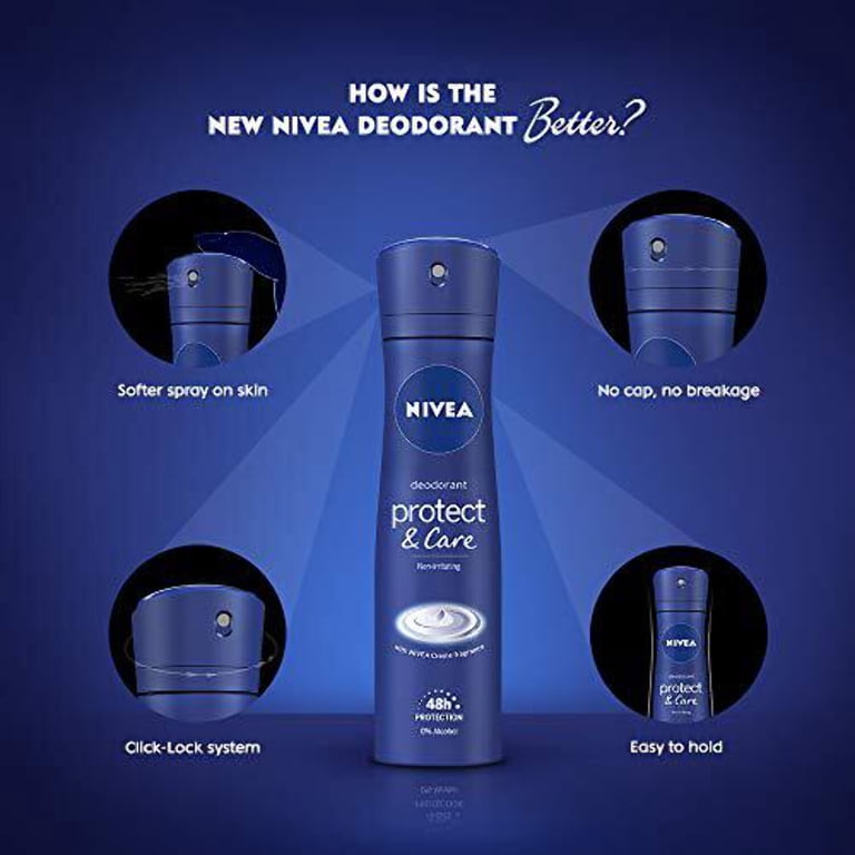 NIVEA Women Deodorant, Protect Care, Non-Irritating 48h Protection