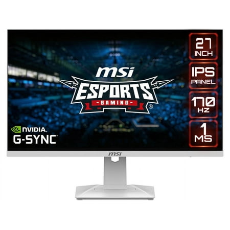 UPC: 0824142277904 | MSI Optix G274RW 27  16:9 Gaming Monitor White  170Hz 1ms  1920 x 1080 (FHD)  G-Sync Compatible  Height Adjustable Arm  RGB LED