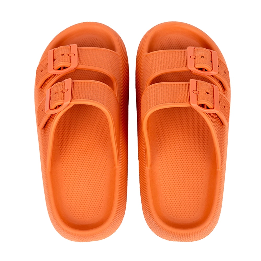 Sandals for Women and Men Pillow Slippers Double Buckle Adjustable