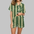 thumbnail image 2 of HUJlwoi Women Printed Pajama Sets Classic 2 Piece Pj Sets Button down Pocket Shirts Lounge Sets Short Sleeve Sleepwear with Shorts, 2 of 5