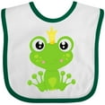 thumbnail image 3 of Inktastic Cute Frog, Green Frog, Frog Prince, Crown Boys or Girls Baby Bib, 3 of 4