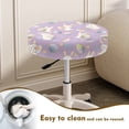 thumbnail image 4 of Renewold Round Stool Chair Covers 13"-15" Stretch Washable Stool Cushion Slipcover, 2 Count Breathable Bathroom Stool Chair Covers for Easter Home Decor, Easter Bunny Egg Polka Dot Purple, 4 of 6