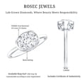 thumbnail image 6 of Rosec Jewels Lab Diamond Engagement Ring 2 Ct - 7X9 mm Oval East West Ring - EF-VS Grade Certified, 925 Sterling Silver, US 4.00, 6 of 7