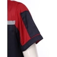 thumbnail image 3 of Lejafay Men Mechanic Uniform Shirt Contrast Color Short Sleeve Work Shirt Industrial T-shirts Red&Navy Blue 180/XXL, 3 of 8
