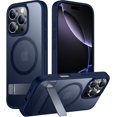 thumbnail image 1 of Temdan Magnetic Compatible with iPhone 16 Pro Max Case, [Built-in Invisible Kickstand][Compatible with MagSafe] [Military Grade Shockproof] Slim Thin Phone Case for iPhone 16 Pro Max 6.9" ,SeaBlue, 1 of 5