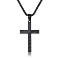 thumbnail image 1 of TINGN Cross Necklace for Men 18k Gold Silver Black American Flag Stainless Steel Cross Pendant Necklace for Men Women Boy Girls 18 20 22 24 30 Inch Necklace, 1 of 6