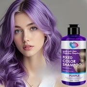Purple color fixing shampoo, suitable for dyeing and white/blonde hair, moisturizing, unisex, hair care, color fixing, elegant packaging, rich in lavender extract