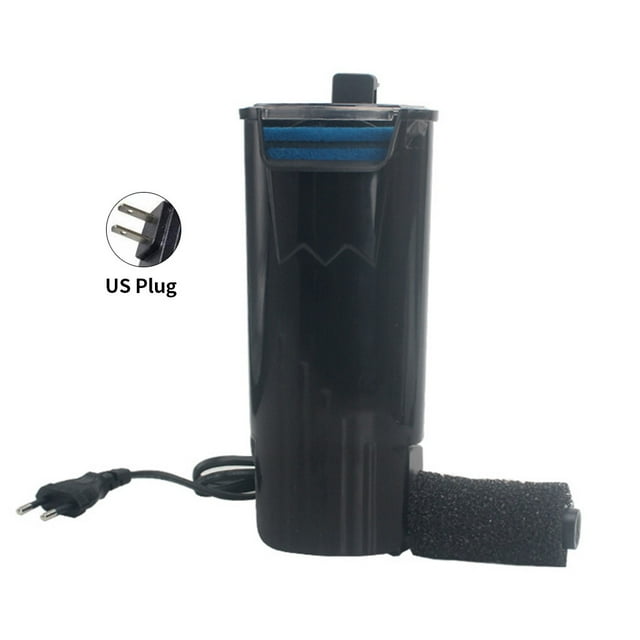 Methold Filtro de acuario de 5W, filtro de reptil de bajo nivel de agua, cascada suspendida, bomba de agua de limpieza de plástico, tortuga de Bombas de aire para acuarios