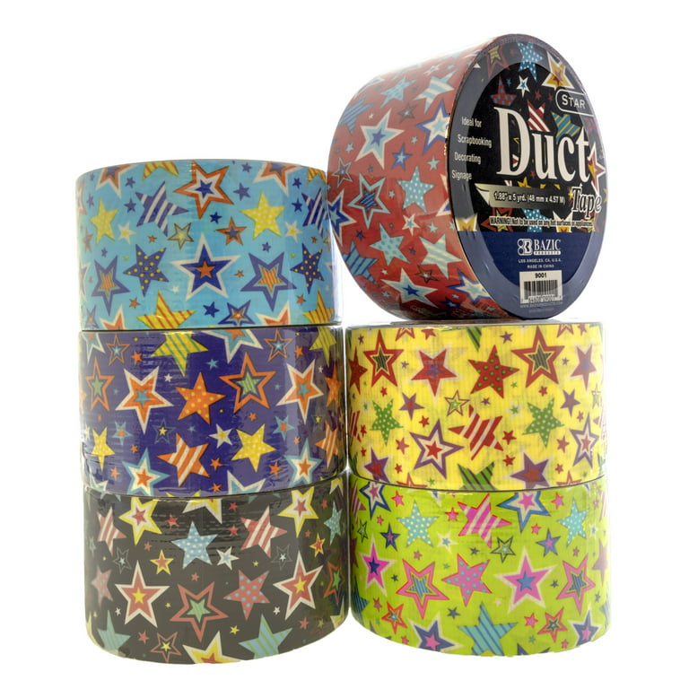 BAZIC Printed Duct Tape Star Pattern 1.88 X 5 Yards, 24-Pack