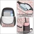 thumbnail image 4 of 17 Inch Lightweight Backpack,PVC Waterproof Oxford Fabric, Ergonomically Designed, with Large Capacity, Wildflower Garden Aesthetic Floral Print, 4 of 5