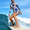 thumbnail image 2 of MGDXOX Womens Long Sleeve Two Piece Rash Guard Modest Swimsuits Dress Zipper Surfing Bathing Swimkirt with Shorts Sky Blue L, 2 of 9