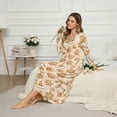 thumbnail image 3 of Tutolipy Christmas Tree Printed Nightgowns for Women Snowflake Printed Sleepwear Full Length Loungewear Long Sleeve Night Dress, S, 3 of 7