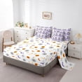 thumbnail image 5 of Manfei Cute Floral Skull Cherry King Bedding 7pcs, Halloween Cartoon Ghost King Bed in a Bag, Violet White Black,Reversible, 5 of 7