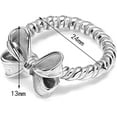thumbnail image 3 of Stainless Steel Braided Rope Style Band Bowtie Butterfly Wedding Engagement Proposal Promise Statement Ring, 3 of 6
