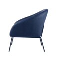thumbnail image 3 of Brixton Leather PU Accent Chair with Matte Black Base, Navy, 3 of 7