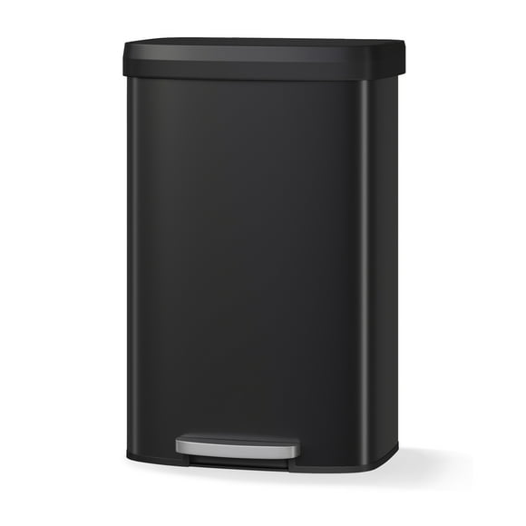 BeesClover 80L Metal Recycling Bin for Kitchen, Stainless Steel Trash Bin with Soft Close Plastic Lid and Rear Handle