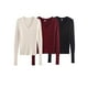 thumbnail image 2 of HH TRAF Otoño Mujer Sólido Cuello En V Manga Larga Suéter Pulóver Mujer Elegante High Street Casual 3 Colores Suéter Ajustado Mujer, 2 of 4