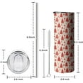 thumbnail image 5 of 20oz Red Christmas Tree Pattern Skinny Tumblers Stainless Steel Tumbler with Lid and Straw,Vacuum Insulated Double Wall Travel Tumbler Cups with Cleaning Brush for Coffee,Tea, 5 of 6