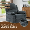 thumbnail image 6 of YSICK 360°Swivel Rocker Recliner Chair with Heat & Massage, Chenille Manual Recliner for Adults with Side Pockets for Living Room,Dark Grey, 6 of 6